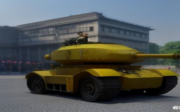 3dtanke 三维坦克游戏战场全景：多辆坦克在立体城市地图中激烈对战，炮火轰鸣、视角震撼，画面科技感十足